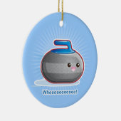 Cute Curling Stone Keramisch Ornament (Rechts)