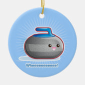 Cute Curling Stone Keramisch Ornament (Voorkant)