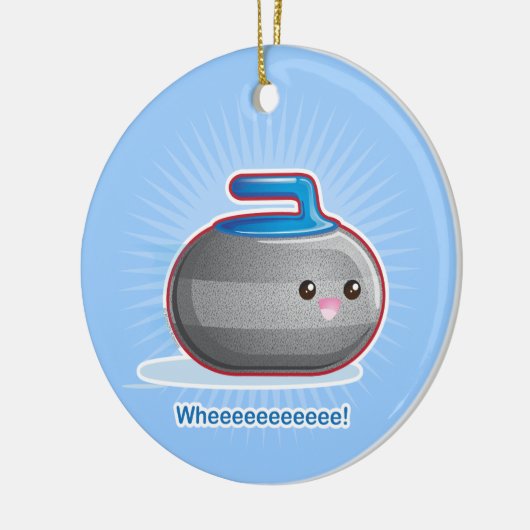 Cute Curling Stone Keramisch Ornament (Links)