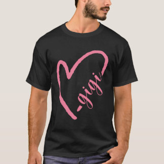 Cute Cursive Heart Grandma Gigi T-shirt