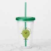 Cute custard apple cherimoya cartoon acryl drinkbeker (Voorkant)
