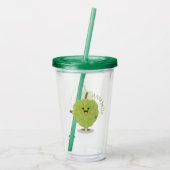 Cute custard apple cherimoya cartoon acryl drinkbeker (Achterkant)