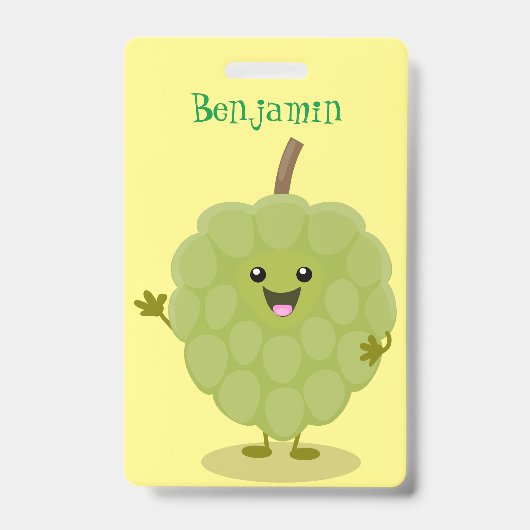 Cute custard apple cherimoya cartoon badge (Voorzijde)