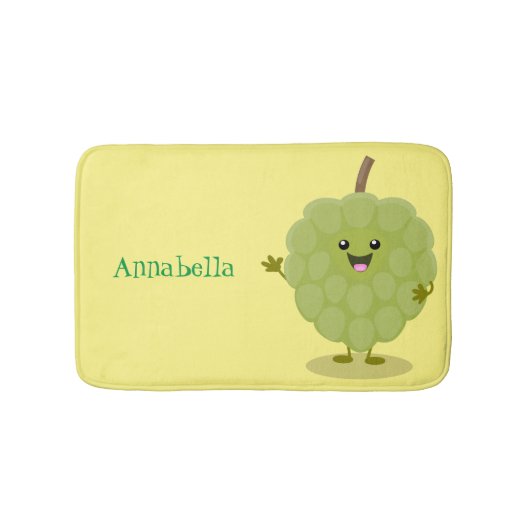 Cute custard apple cherimoya cartoon badmat (Voorkant)