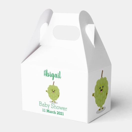 Cute custard apple cherimoya cartoon bedankdoosjes (Voorkant Zijde)