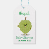 Cute custard apple cherimoya cartoon cadeaulabel (Achterkant)