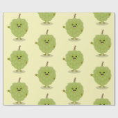 Cute custard apple cherimoya cartoon cadeaupapier (Vlak)
