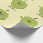 Cute custard apple cherimoya cartoon cadeaupapier (Hoek)
