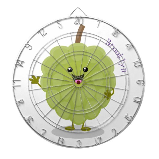 Cute custard apple cherimoya cartoon dartbord (Voorkant)