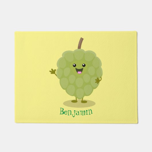 Cute custard apple cherimoya cartoon deurmat (Voorkant)