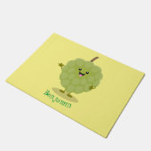 Cute custard apple cherimoya cartoon deurmat (Schuin)