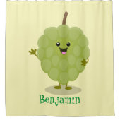 Cute custard apple cherimoya cartoon douchegordijn (Voorkant)