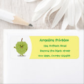 Cute custard apple cherimoya cartoon etiket (Insitu)