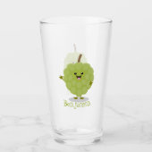 Cute custard apple cherimoya cartoon glas (Voorkant)