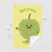 Cute custard apple cherimoya cartoon golfhanddoek (Insitu)