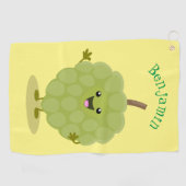 Cute custard apple cherimoya cartoon golfhanddoek (Horizontaal)