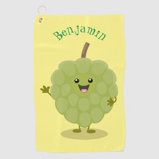 Cute custard apple cherimoya cartoon golfhanddoek (Voorkant)