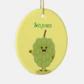 Cute custard apple cherimoya cartoon keramisch ornament (Rechts)