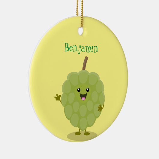 Cute custard apple cherimoya cartoon keramisch ornament (Rechts)