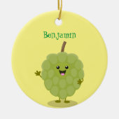Cute custard apple cherimoya cartoon keramisch ornament (Voorkant)