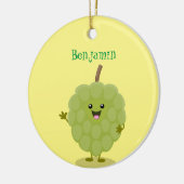 Cute custard apple cherimoya cartoon keramisch ornament (Links)