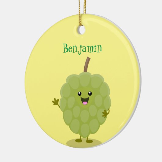 Cute custard apple cherimoya cartoon keramisch ornament (Links)