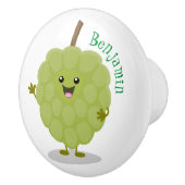 Cute custard apple cherimoya cartoon keramische knop (Rechts)