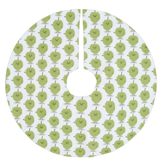 Cute custard apple cherimoya cartoon kerstboom rok (Voorkant)