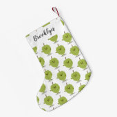 Cute custard apple cherimoya cartoon kleine kerstsok (Achterkant (Hangend))