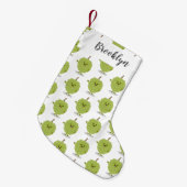Cute custard apple cherimoya cartoon kleine kerstsok (Voorkant (Hangend))