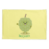 Cute custard apple cherimoya cartoon kussensloop (Achterkant)