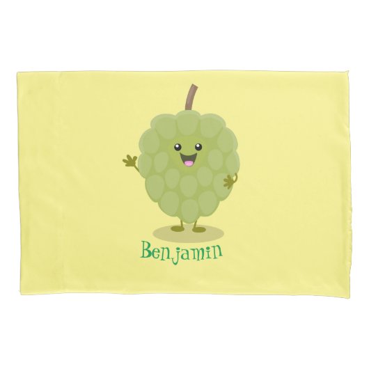 Cute custard apple cherimoya cartoon kussensloop (Voorkant)