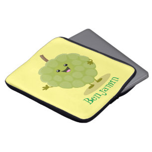 Cute custard apple cherimoya cartoon laptop sleeve