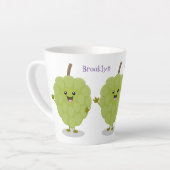 Cute custard apple cherimoya cartoon latte mok (Linkerhoek)