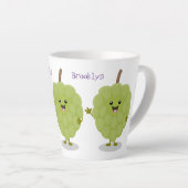 Cute custard apple cherimoya cartoon latte mok (Rechterhoek)