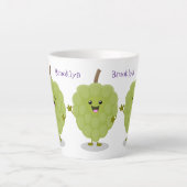 Cute custard apple cherimoya cartoon latte mok (Voorkant)