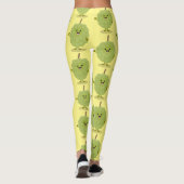 Cute custard apple cherimoya cartoon leggings (Achterkant)