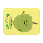 Cute custard apple cherimoya cartoon magneet (Horizontaal)