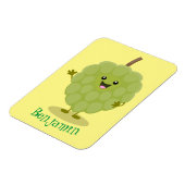Cute custard apple cherimoya cartoon magneet (Linkerzijde)