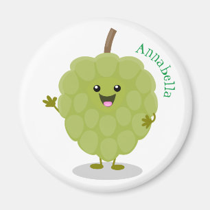 Cute custard apple cherimoya cartoon magneet