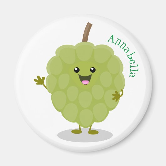 Cute custard apple cherimoya cartoon magneet (Voorkant)
