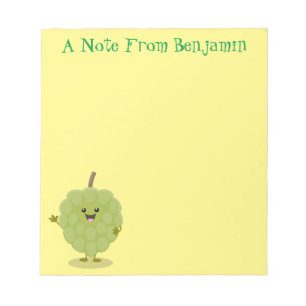 Cute custard apple cherimoya cartoon notitieblok