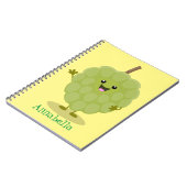 Cute custard apple cherimoya cartoon notitieboek (Linkerzijde)