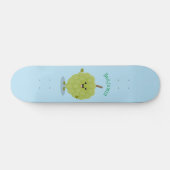 Cute custard apple cherimoya cartoon persoonlijk skateboard (Horizontaal)