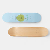 Cute custard apple cherimoya cartoon persoonlijk skateboard (Horizontaal)
