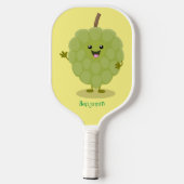 Cute custard apple cherimoya cartoon pickleball paddle (Achterkant)