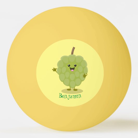 Cute custard apple cherimoya cartoon pingpongbal (Voorkant)