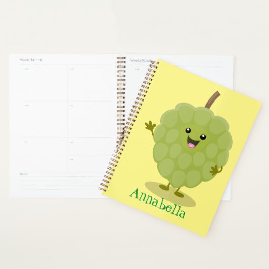 Cute custard apple cherimoya cartoon planner (Display)