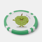 Cute custard apple cherimoya cartoon poker chips (Enkel)