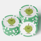 Cute custard apple cherimoya cartoon poker chips (Opstapeling)